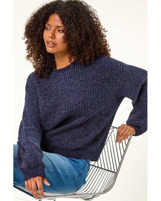 D.u.s.k Blue Glitter Long Sleeve Knit Jumper