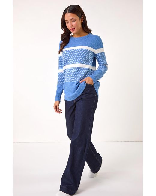 Roman Blue Striped Knitted Jumper