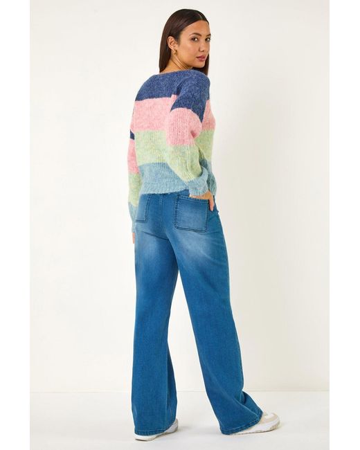 D.u.s.k Blue Stripe Knit Jumper