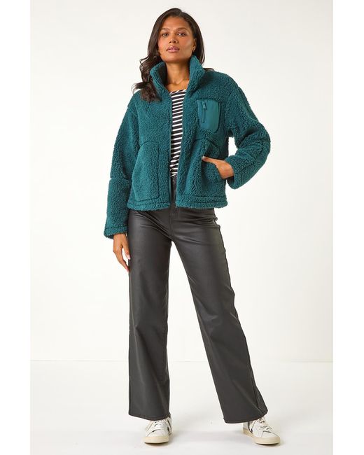 Roman Blue Funnel Neck Fleece Jacket