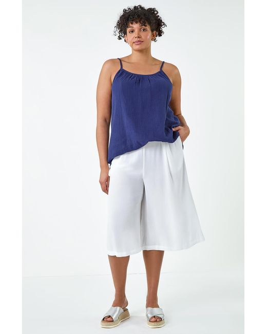 Roman Curve Blue Cotton Cami Top
