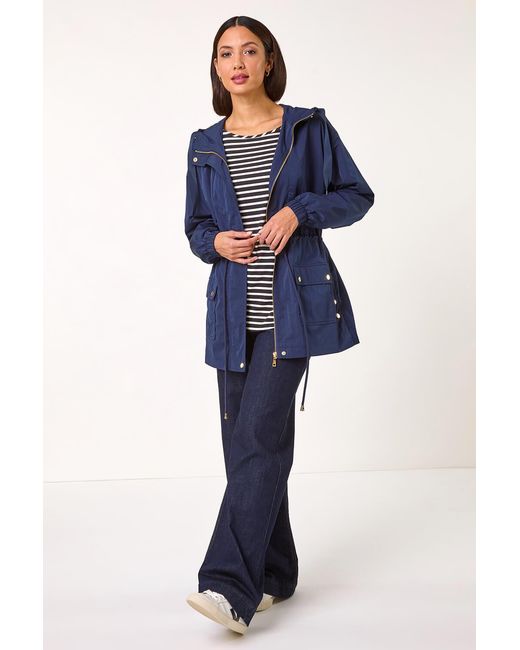 Roman Blue Shower Resistant Rain Jacket