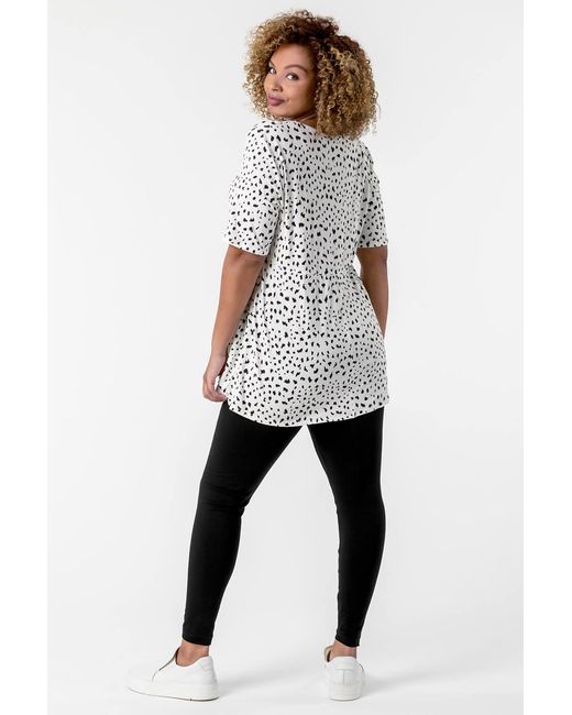 Roman Curve Black Stretch Plain Elastic Waist Leggings