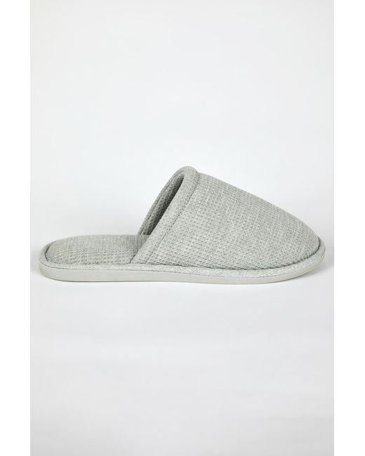 Roman Gray Waffle Mule Slipper