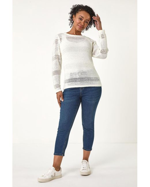 Roman Petite Natural Open Knit Jumper