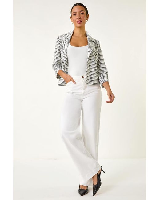 Roman Gray Textured Stripe Collar & Revere Blazer