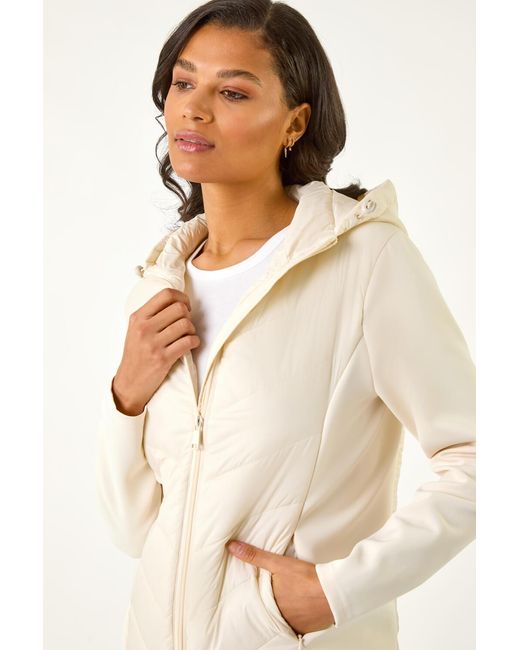 Roman Natural Contrast Hooded Padded Jacket