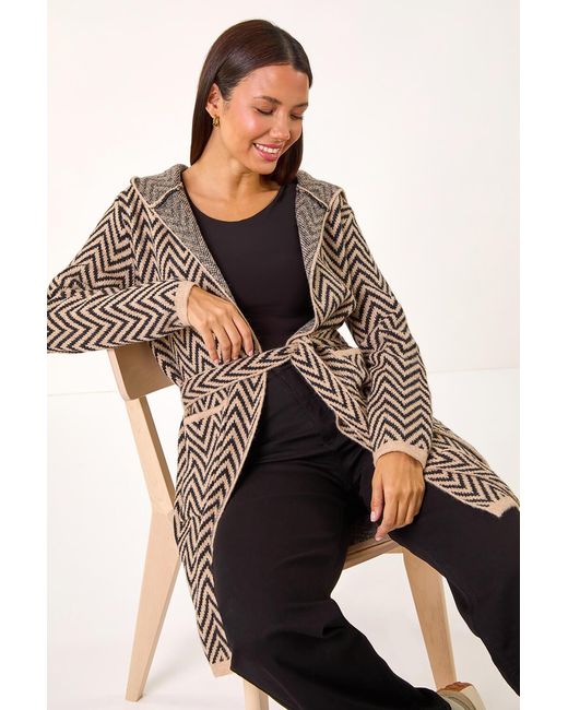 Roman Black Chevron Knit Cardigan