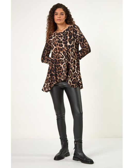 Roman Natural Stretch Animal Print Tunic