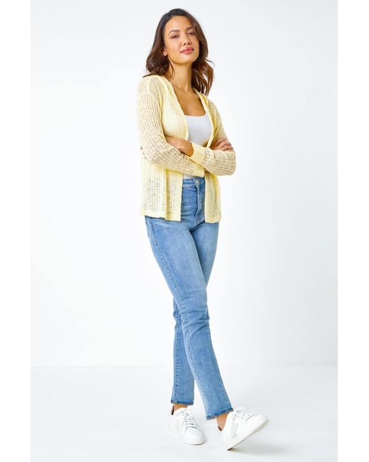 Roman Blue Textured Rib Hooded Cardigan