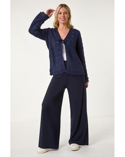 Roman Petite Blue Knitted Tie Cardigan