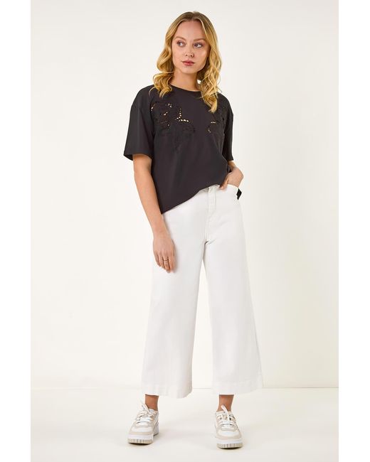 D.u.s.k Black Floral Cut Out T-Shirt