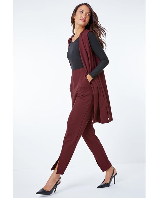 Roman Red Premium Stretch Split Hem Trouser