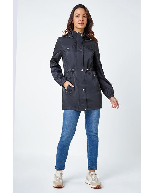 Roman Blue Shower Resistant Longline Jacket