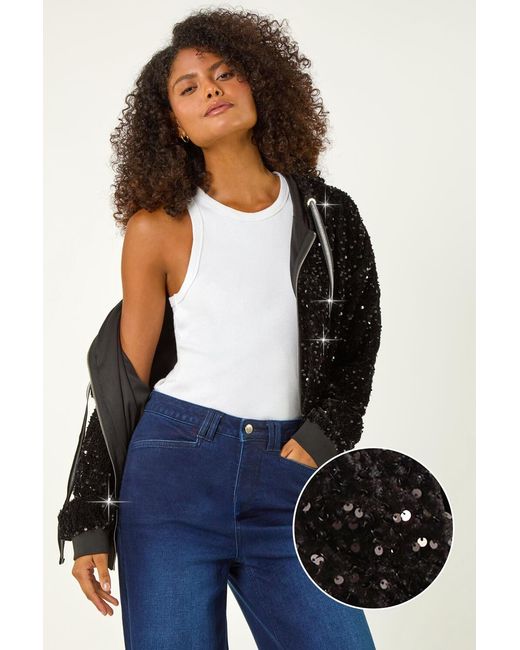 D.u.s.k Blue Sequin Bomber Jacket