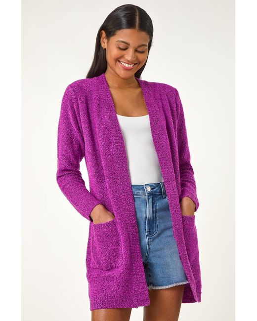 Roman Pink Textured Pocket Cardigan