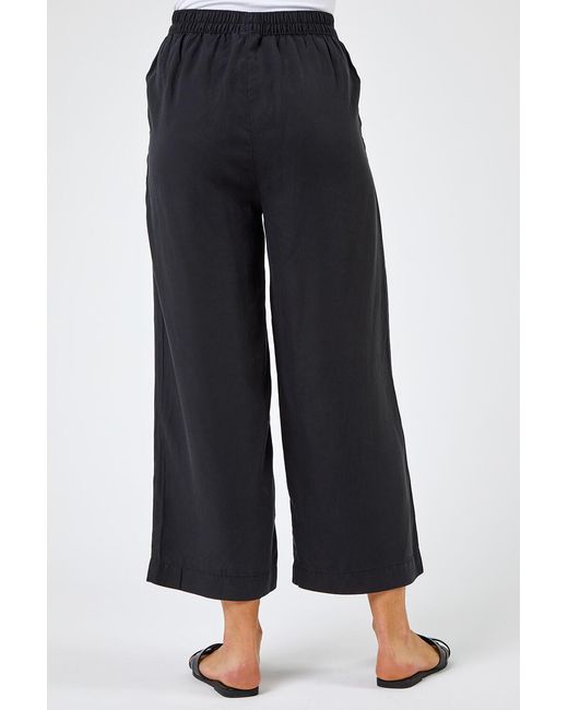 Roman Black Waist Tie Detail Culottes
