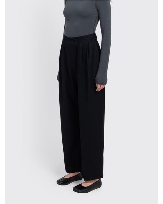 Amomento Black Wool Wrap Pants