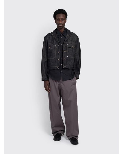 Lemaire Blue Trucker Jacket With Studs for men