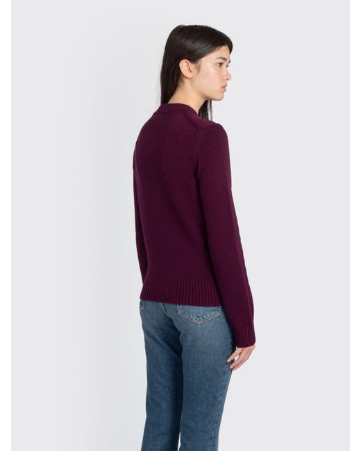 Ganni Purple Core Future Wool Mix Cardigan