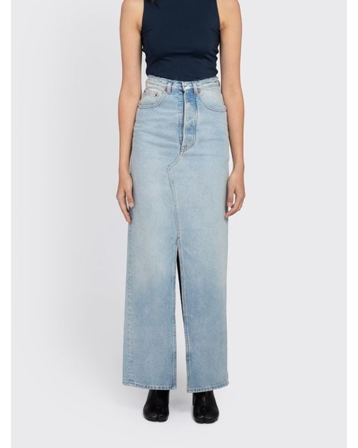 Maison Margiela Blue Mm6 Denim Long Skirt