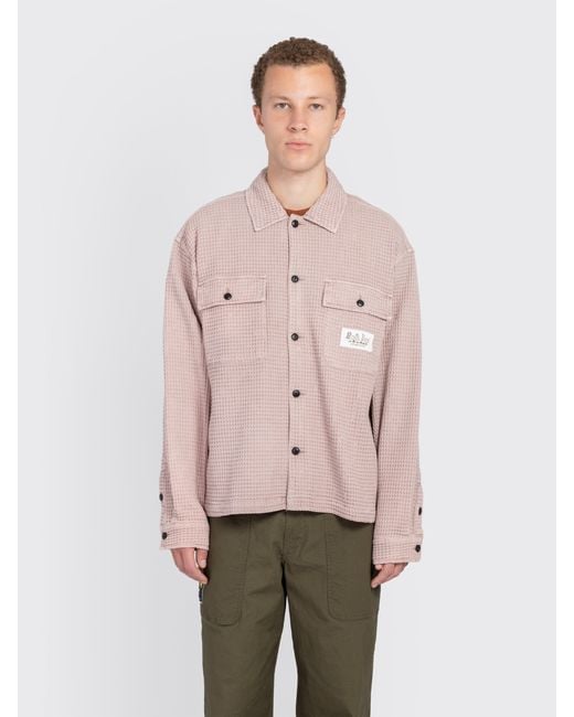 ジャケット・アウター Brain Dead waffle shirt jacket pink Brain Dead Waffle Button Front Shirt in Pink | Lyst Canada
