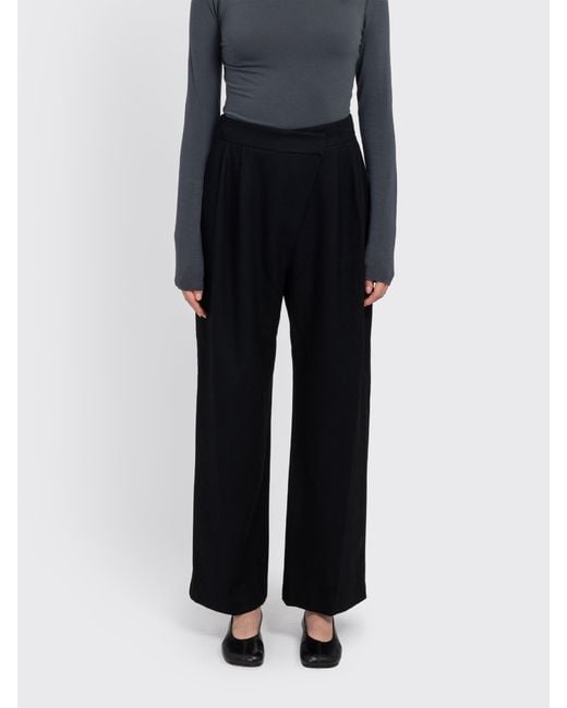 Amomento Black Wool Wrap Pants