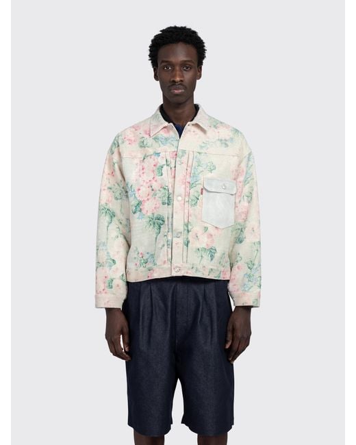 Junya Watanabe White Levi's Roses Type 1 Jacket for men