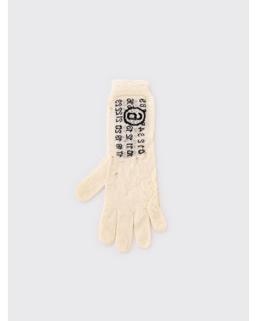 Maison Margiela White Mm6 Numeric Wool Gloves