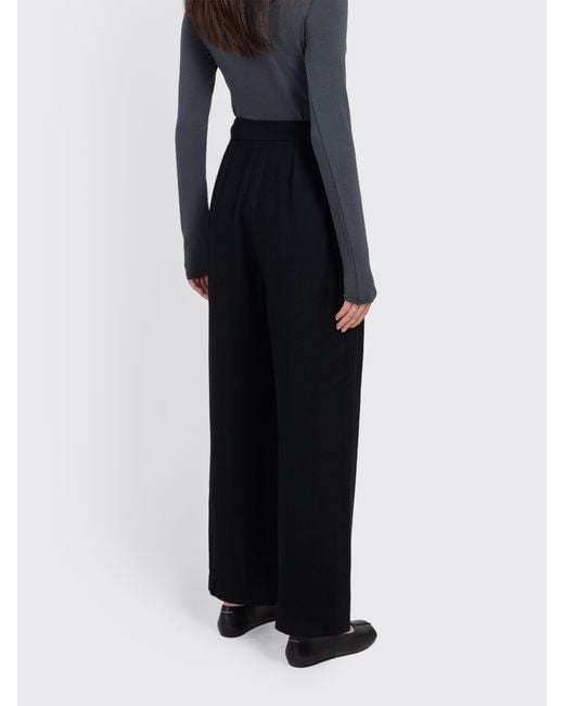 Amomento Black Wool Wrap Pants