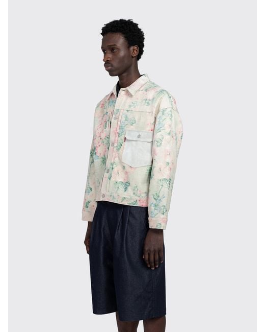 Junya Watanabe White Levi's Roses Type 1 Jacket for men