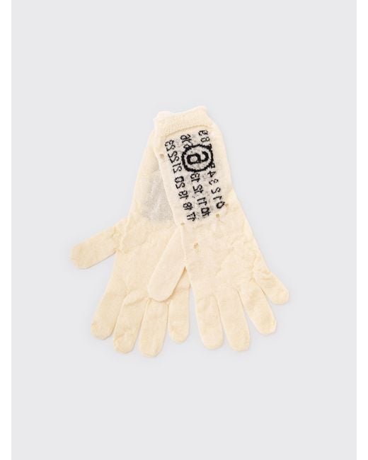 Maison Margiela White Mm6 Numeric Wool Gloves