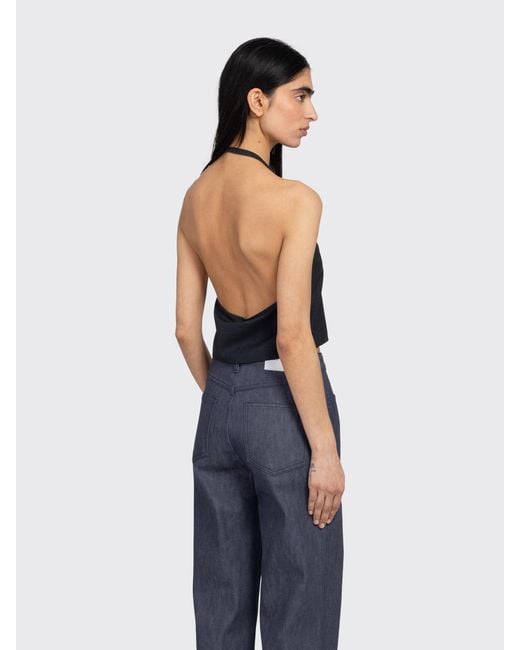 Amomento Blue Wool Halterneck Top