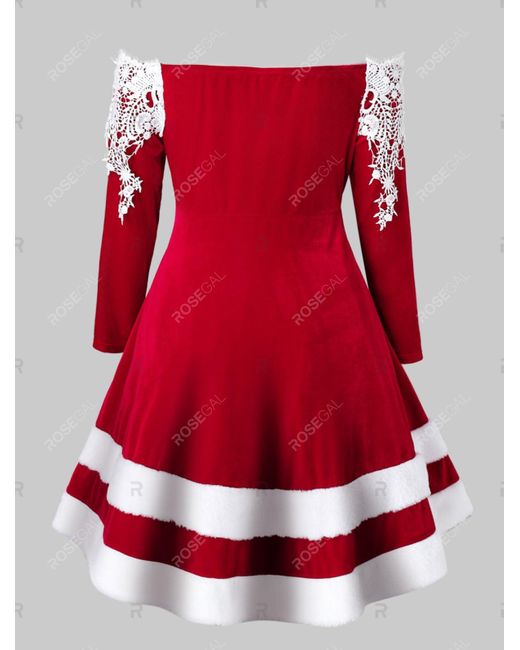 off shoulder christmas dress