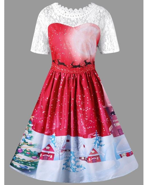 Lace yoke swing dress store