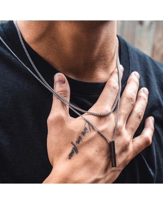 Rose Gold and Black Minimal Cuban Chain 