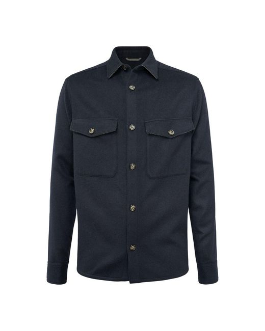 J.Lindeberg Flat Wool Overshirt Navy in Blue for Men Lyst UK