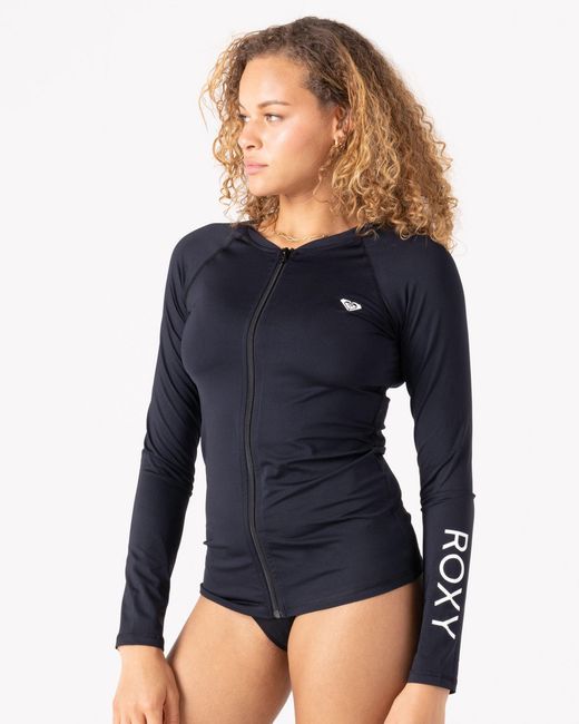 Roxy Blue New Essentials Long Sleeve Zipped Lycra Rashguard