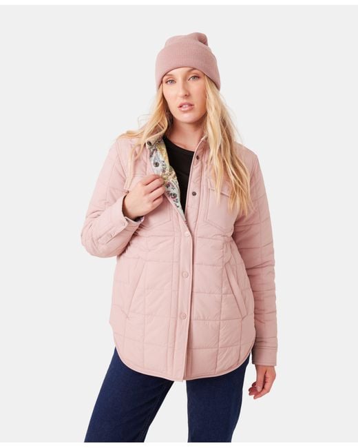 Roxy Pink Alpine Quilted Shacket