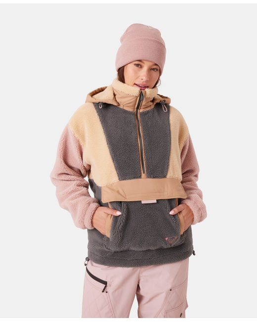 Roxy Gray Rita Half Zip Sherpa Anorak