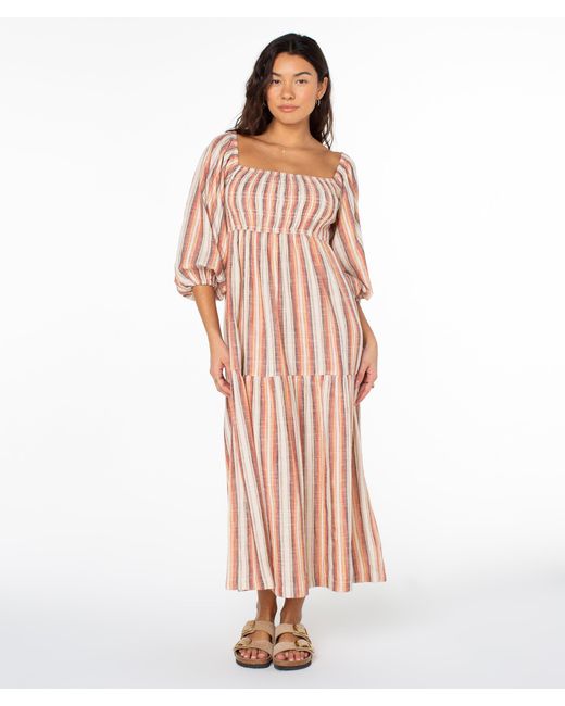 Roxy Women's Pink Sorrento Sands Maxi Dress