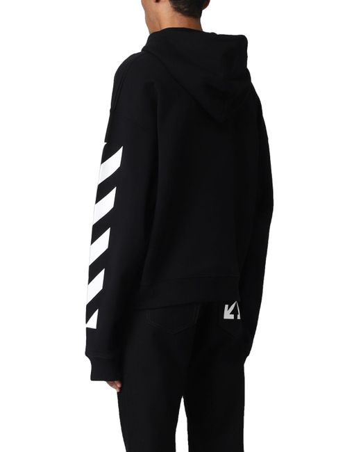Mens Clothing Activewear Off-White c/o Virgil Abloh Cotton Diag Hoodie Black for Men gym and workout clothes Hoodies 