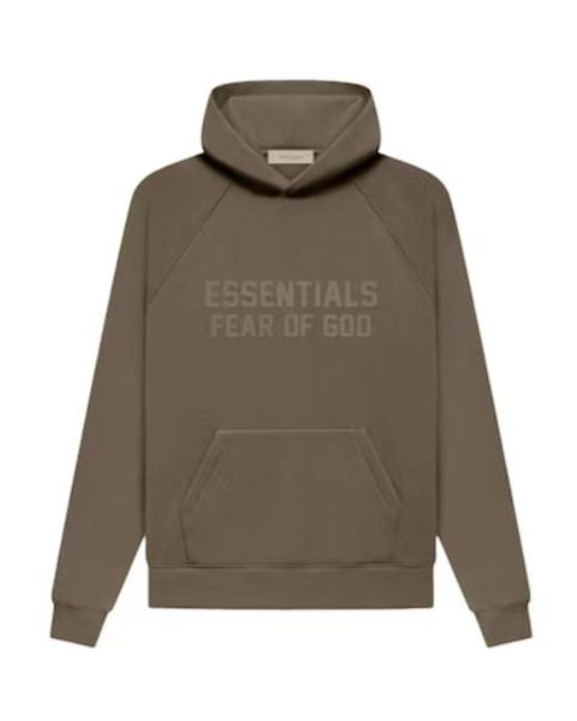 Fear Of God Essentials Logo Hoodie 'fw22' in Green | Lyst