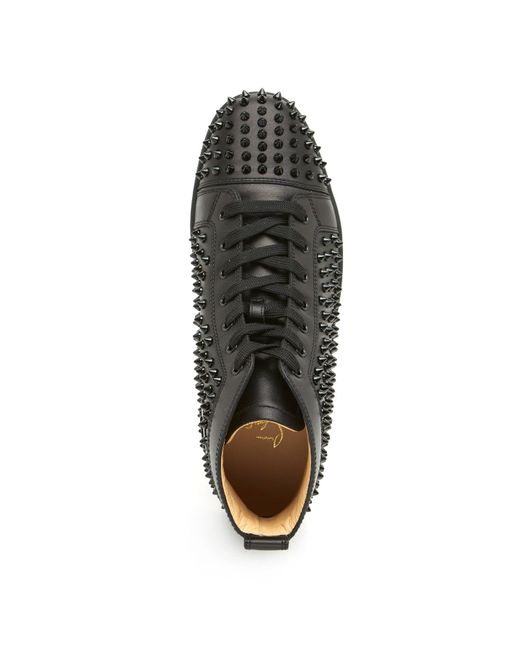 Christian Louboutin Black Louis Spikes Sneakers