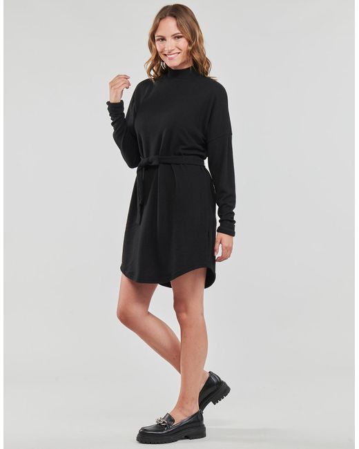 Noisy May Black Dress Nmcity Ava L/s Short Dress Noos