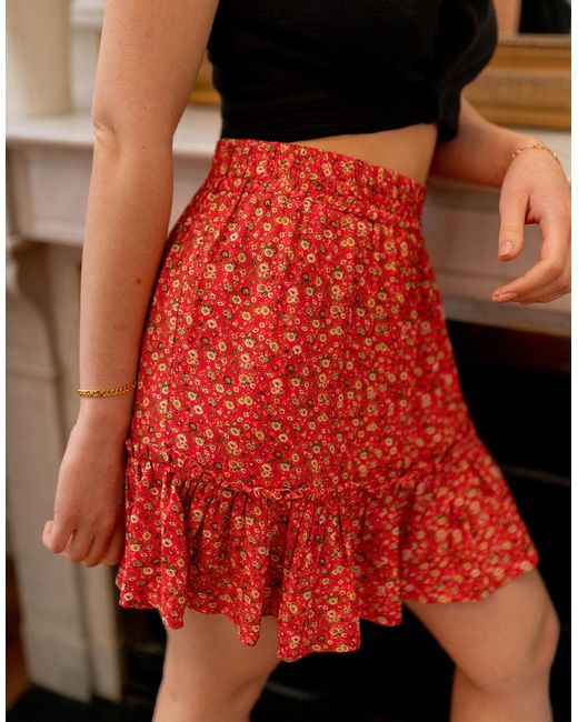 Celeste Red Short Skirts Azalee