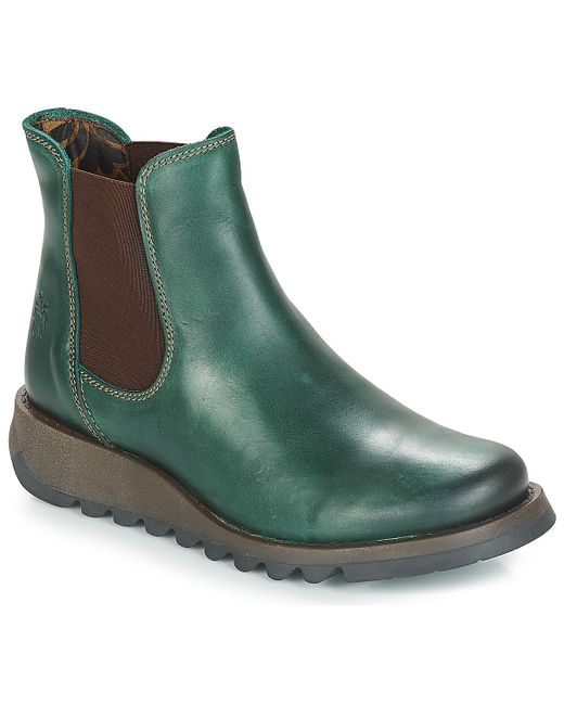 Fly London Leather Scon Waterproof Wedge Chelsea Ankle Boots in Green -  Save 31% | Lyst UK