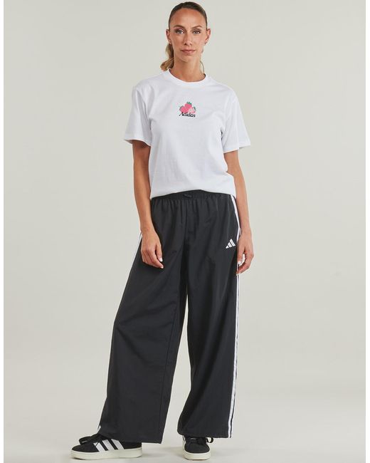 Adidas Black Tracksuit Bottoms Essentials 3-stripes Lifestyle Woven Parachute Tracksuit Bottoms