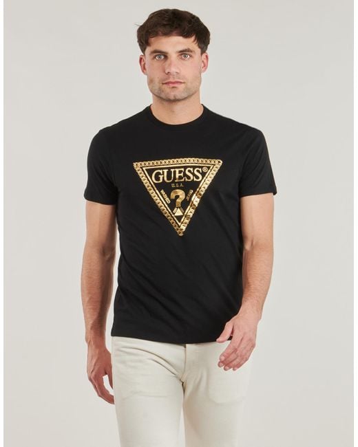 Guess Black T Shirt Chain Tri for men
