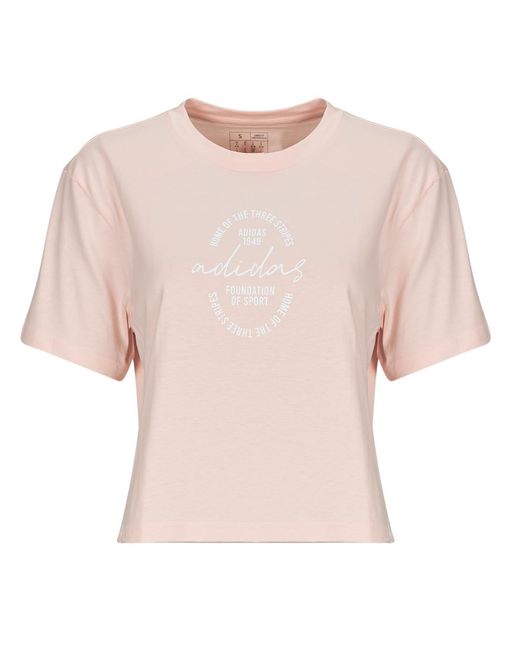 Adidas Pink T Shirt Brand Love Signature Graphic T-shirt